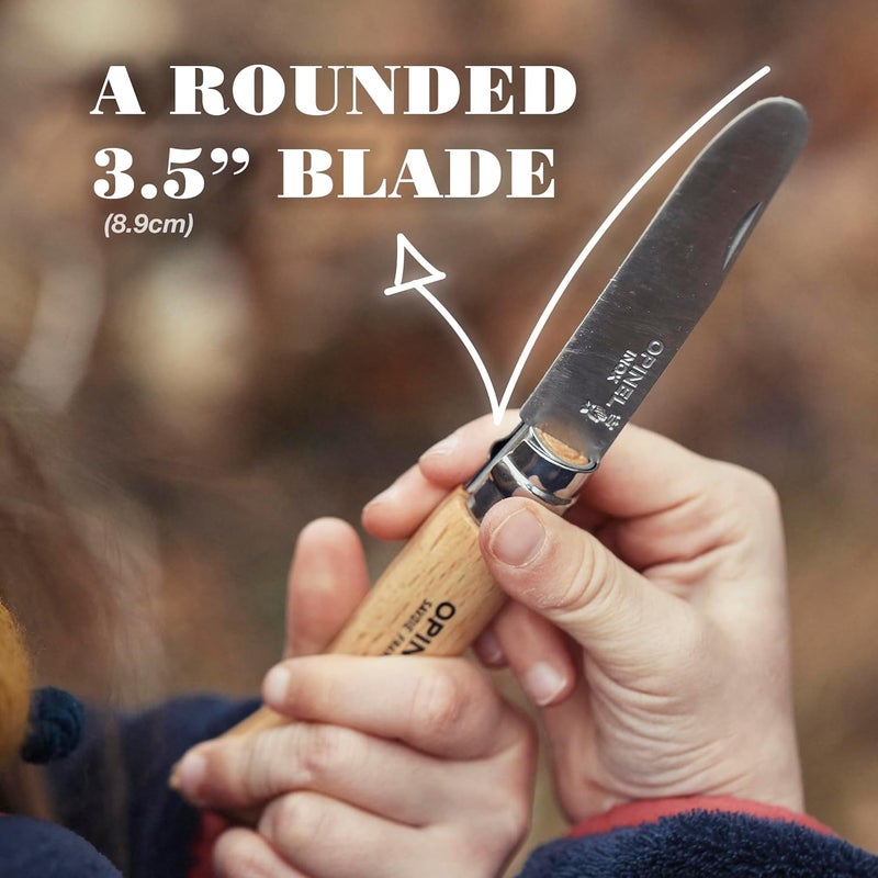 Opinel My First No.7 Stainless Steel Children’s Folding Pocket Knife with Safety Rounded Tip - Image 2